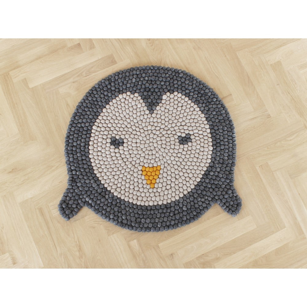 Obrázok Detský guľôčkový vlnený koberec Wooldot Ball rugs Penguin, ⌀ 90 cm