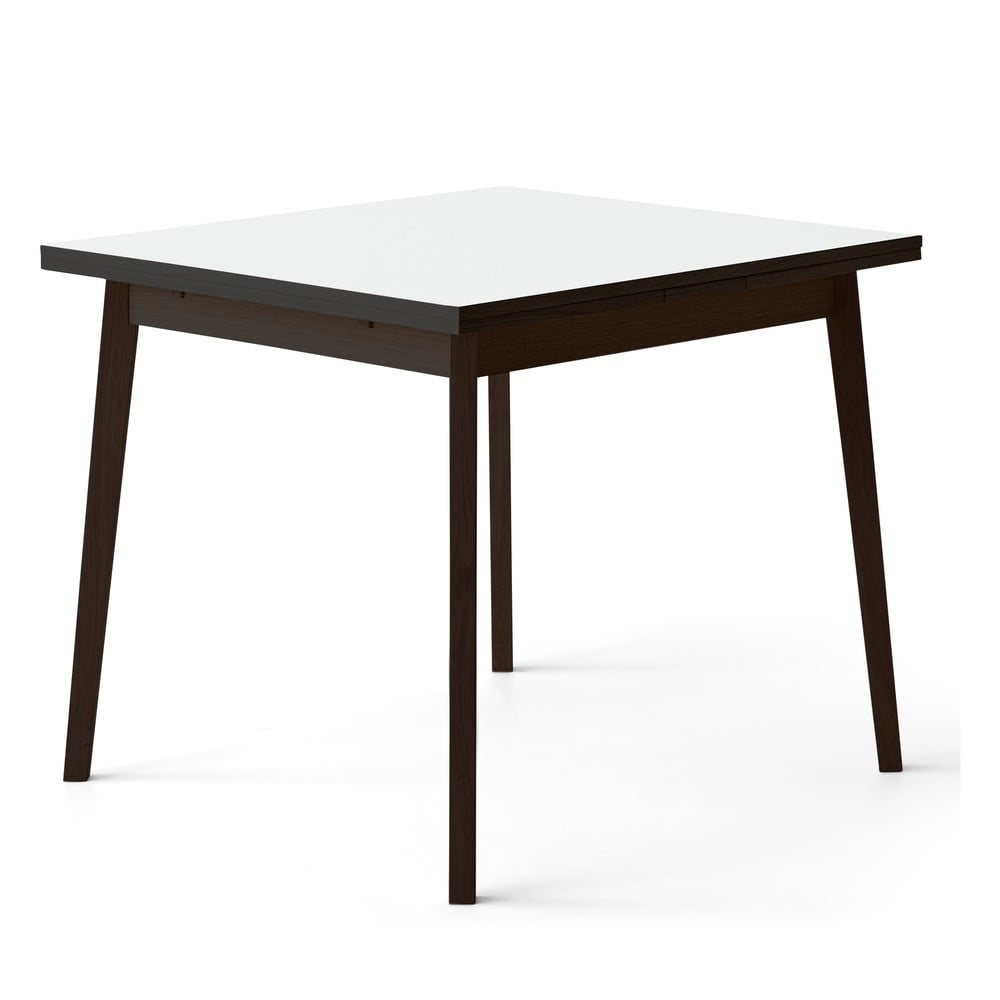E-shop Čierno-biely rozkladací jedálenský stôl v dubovom dekore Hammel Single, 90 x 90 cm