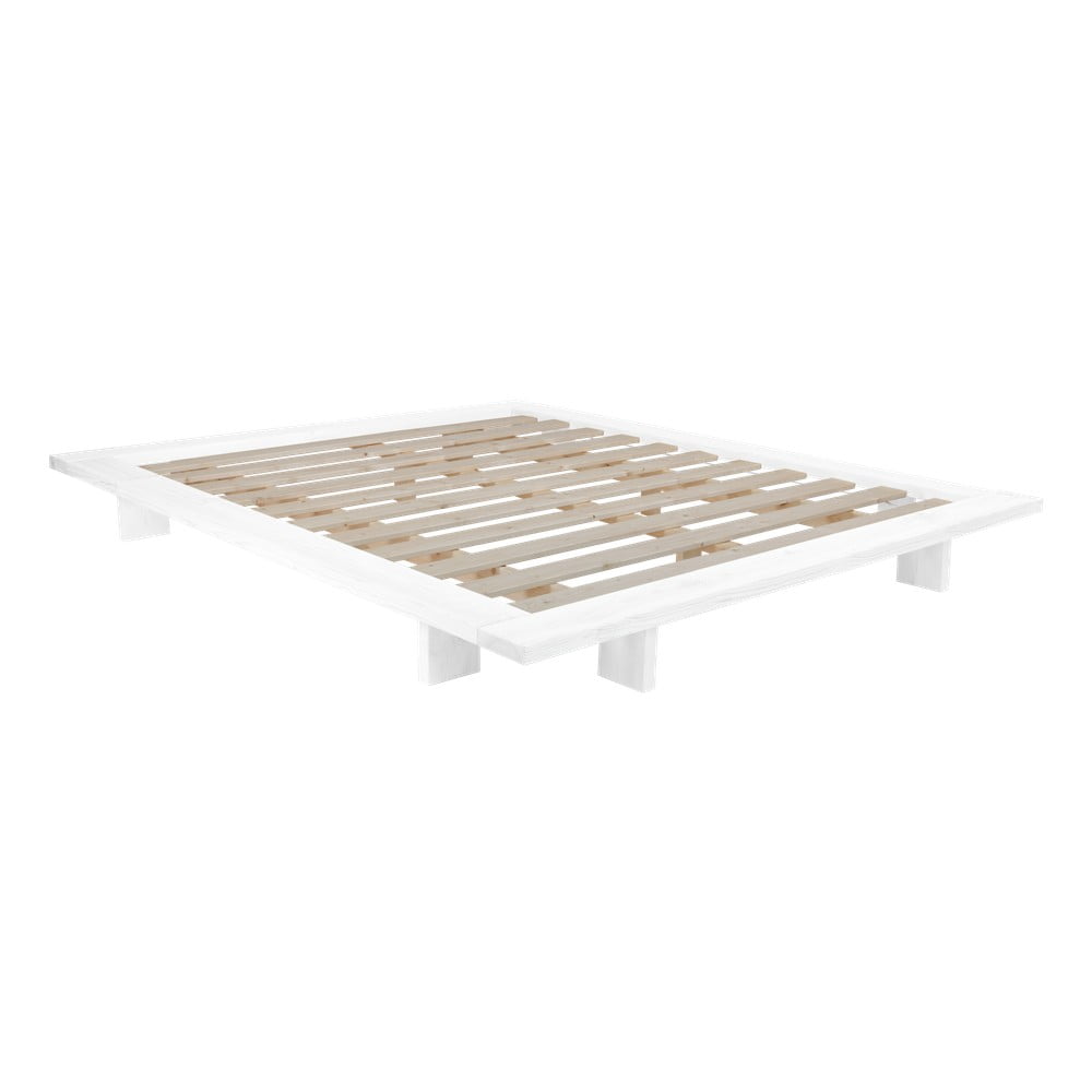 Obrázok Dvojlôžková posteľ z borovicového dreva s matracom Karup Design Japan Comfort Mat White/Natural, 140 × 200 cm