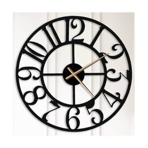 Čierne kovové nástenné hodiny Doris