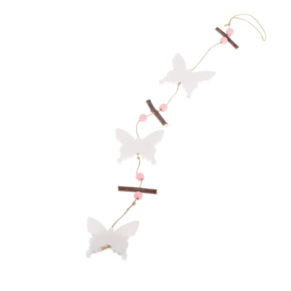 E-shop Drevená závesná dekorácia Dakls Butterflies, výška 80 cm