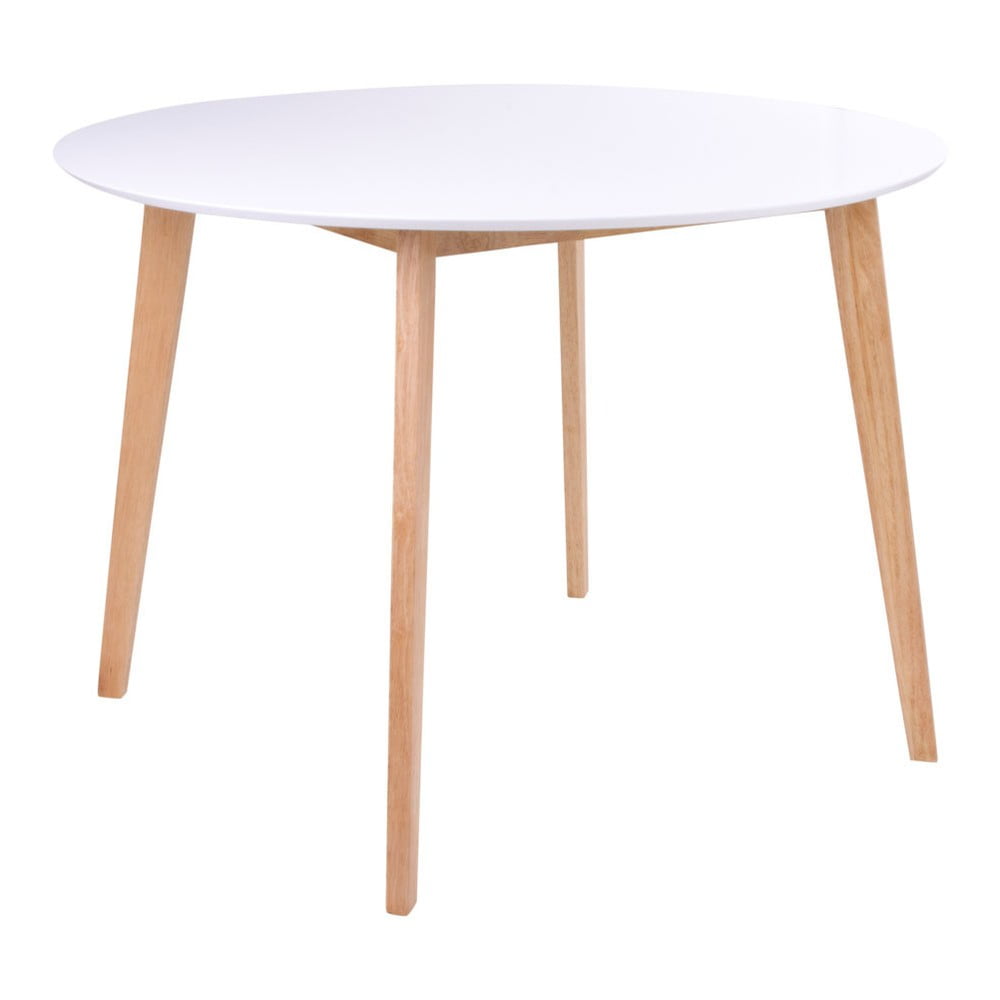 E-shop Jedálenský stôl s okrúhlou bielou doskou Bonami Essentials Vojens, ⌀ 105 cm