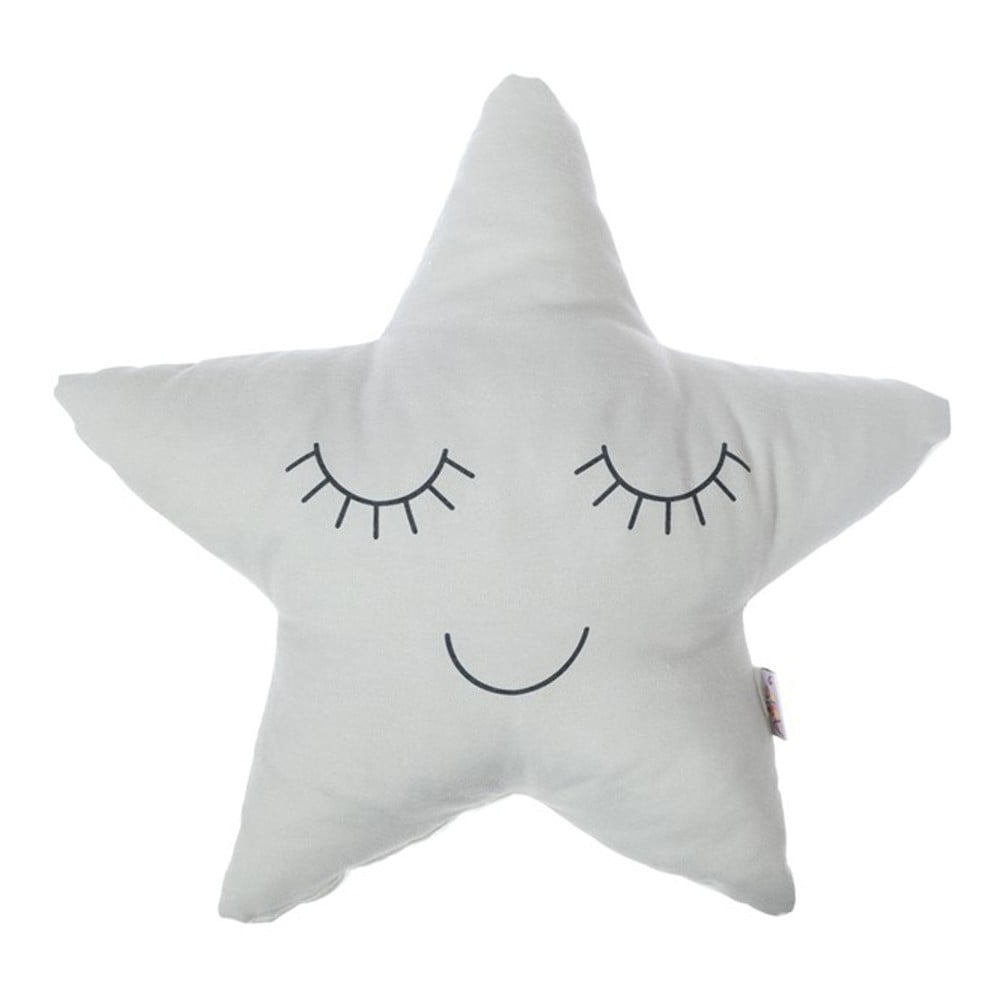 Svetlosivý detský vankúšik s prímesou bavlny Mike & Co. NEW YORK Pillow Toy Star, 35 x 35 cm