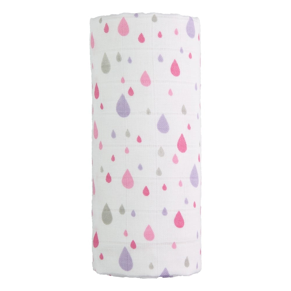 E-shop Bavlnená detská osuška T-TOMI Tetra Pink Drops, 120 x 120 cm
