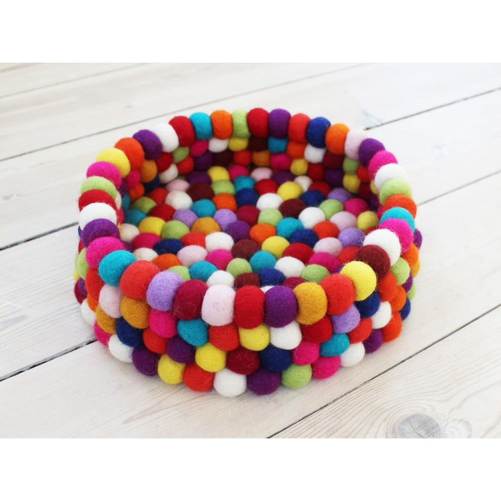 Obrázok Tmavočervený guľôčkový vlnený úložný košík Wooldot Ball Basket, ⌀ 28 cm