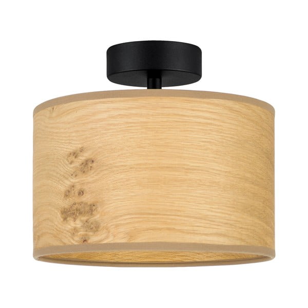 Béžové stropné svietidlo z drevenej dyhy Bulb Attack Ocho S, ⌀ 25 cm