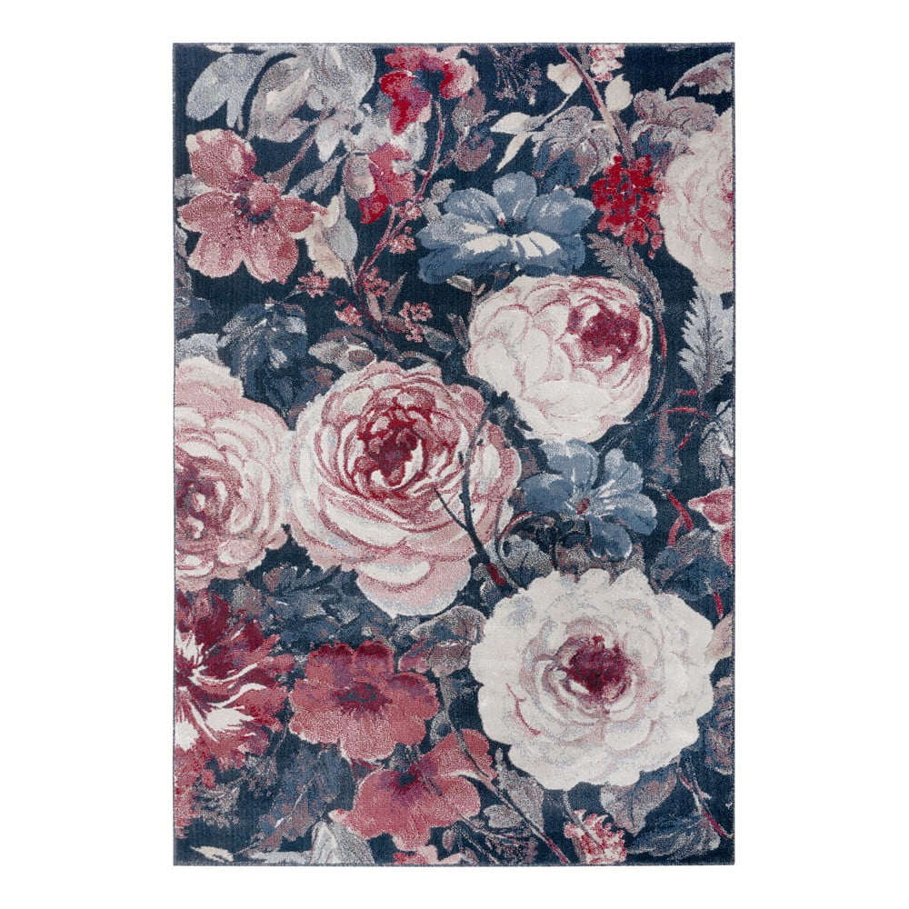 E-shop Modro-červený koberec Mint Rugs Peony, 80 x 150 cm
