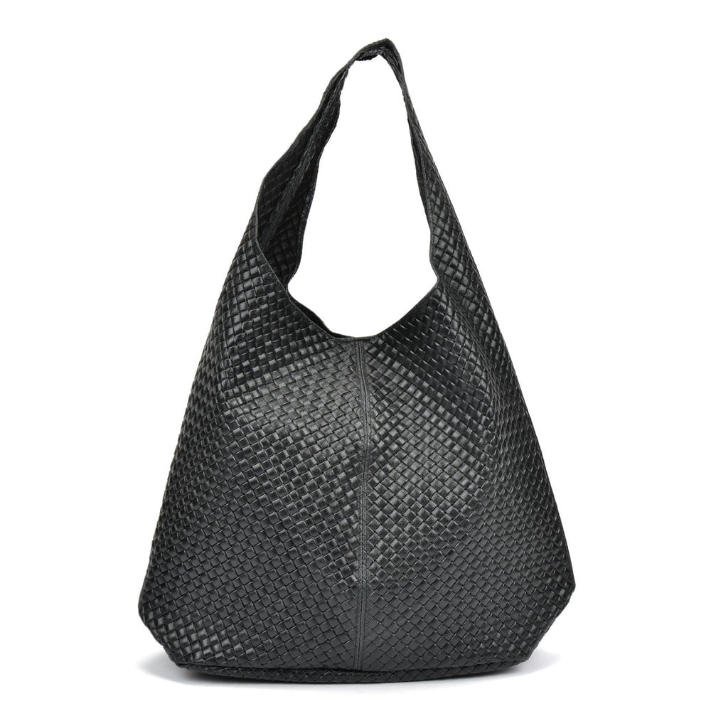 E-shop Čierna kožená kabelka Mangotti Bags Serena