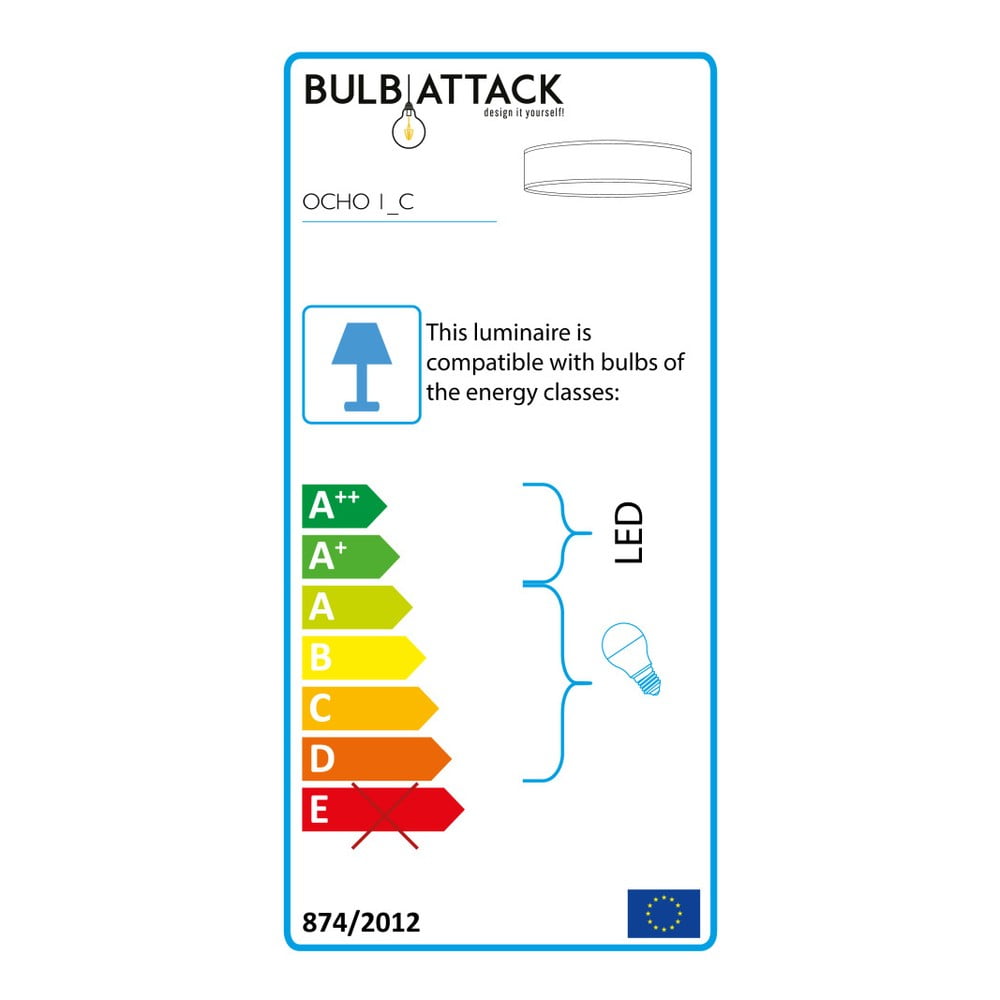 Obrázok Modrosivé stropné svietidlo s tienidlom z prírodnej dyhy Bulb Attack Ocho, ⌀ 40 cm