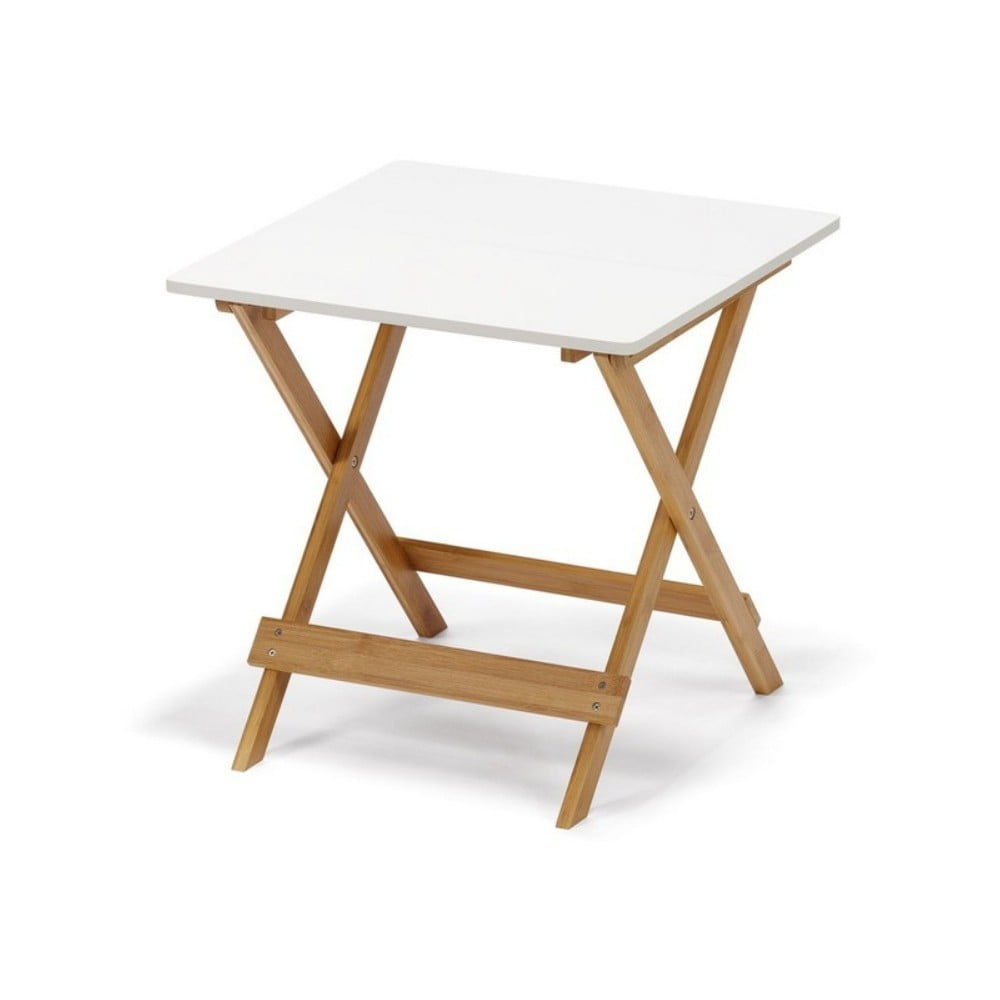 E-shop Biely skladací stôl s bambusovými nohami Bonami Essentials Lora