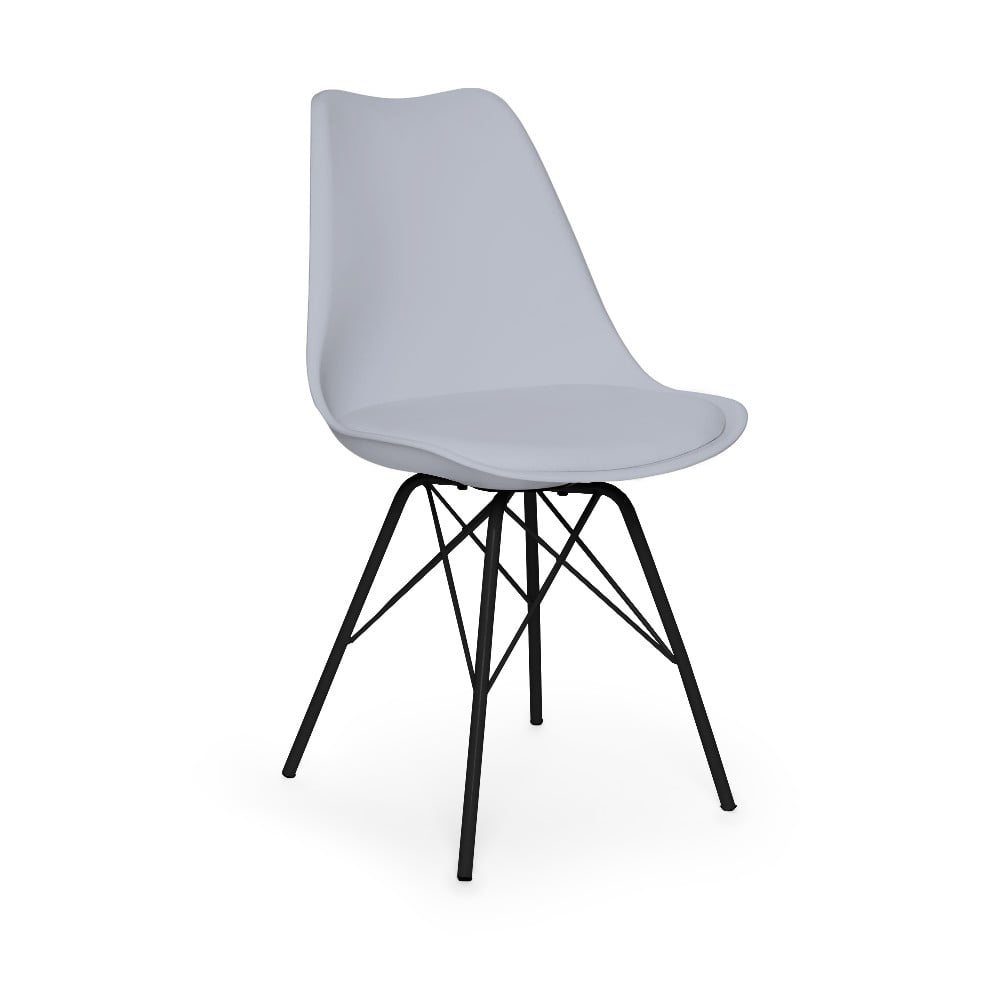 E-shop Sivá stolička s čiernou kovovou podnožou Bonami Essentials Eco