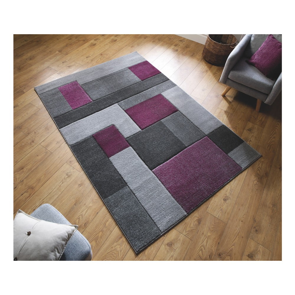 Obrázok Sivo-fialový koberec Flair Rugs Cosmos Purple, 80 × 150 cm