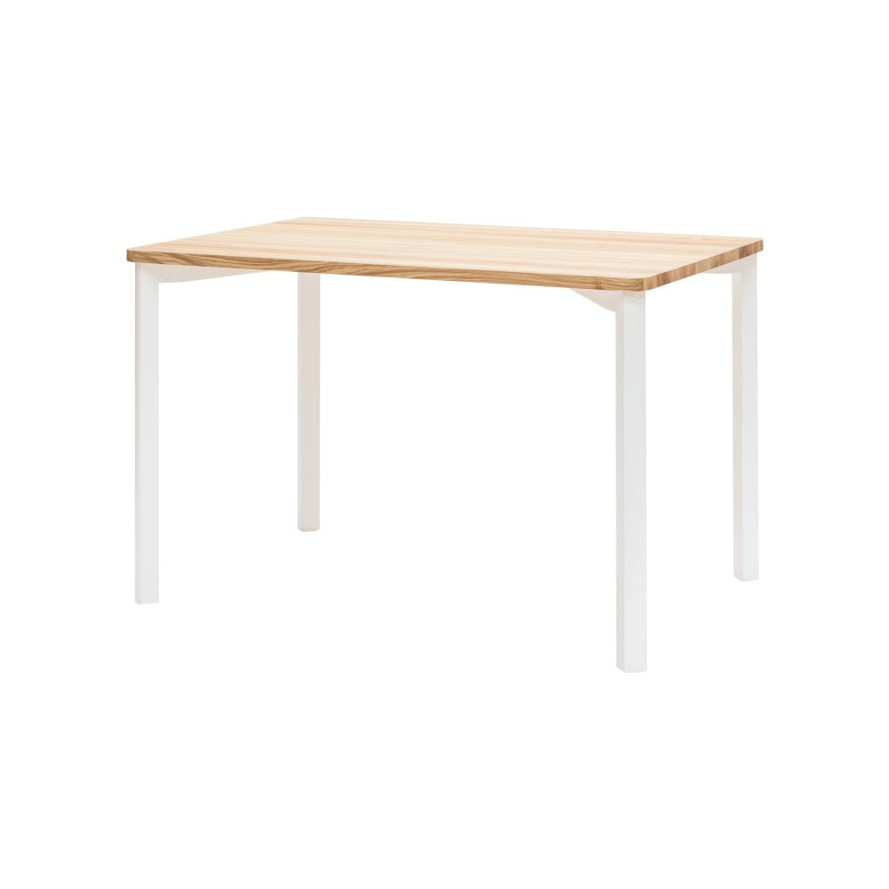 E-shop Biely jedálenský stôl so zaoblenými nohami Ragaba TRIVENTI, 120 x 80 cm