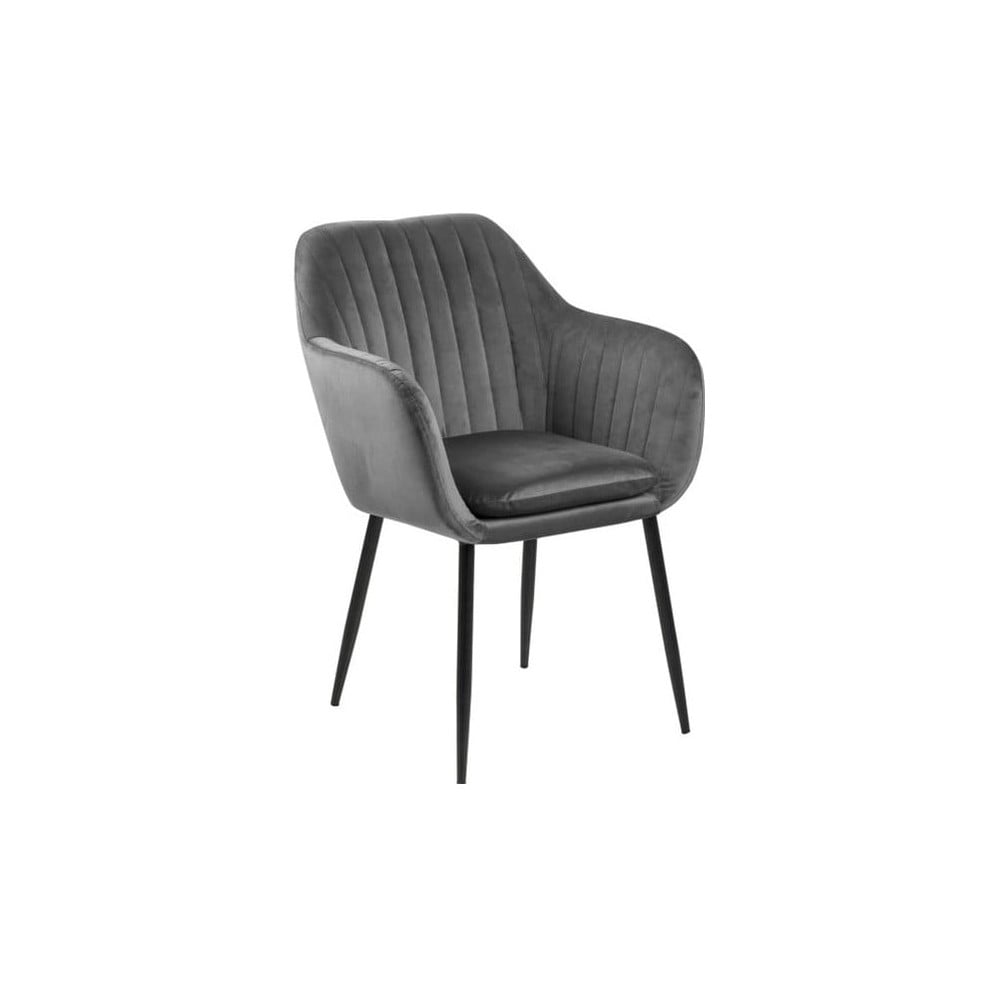 E-shop Tmavosivá jedálenská stolička s kovovou podnožou Bonami Essentials Emilia