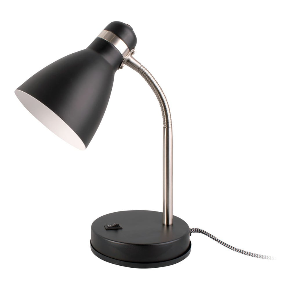 E-shop Čierna stolová lampa Leitmotiv Study, výška 30 cm