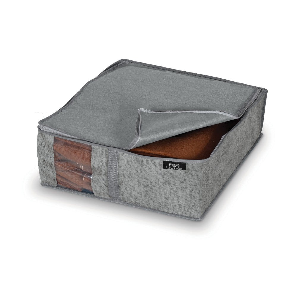 E-shop Sivý úložný box Domopak Stone, 45 x 40 cm