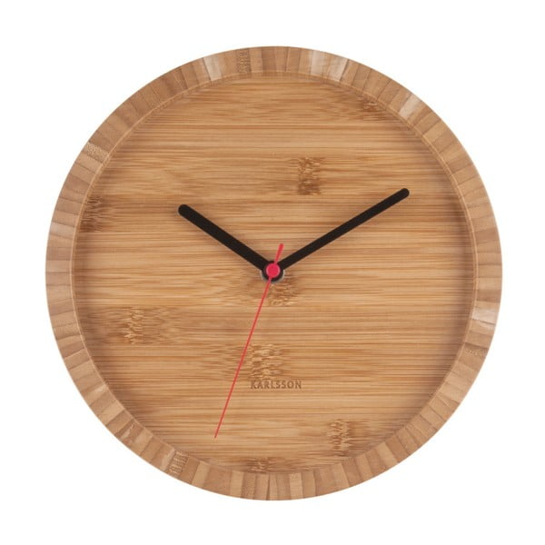 Hnedé nástenné bambusové hodiny Karlsson Tom, ⌀ 26 cm