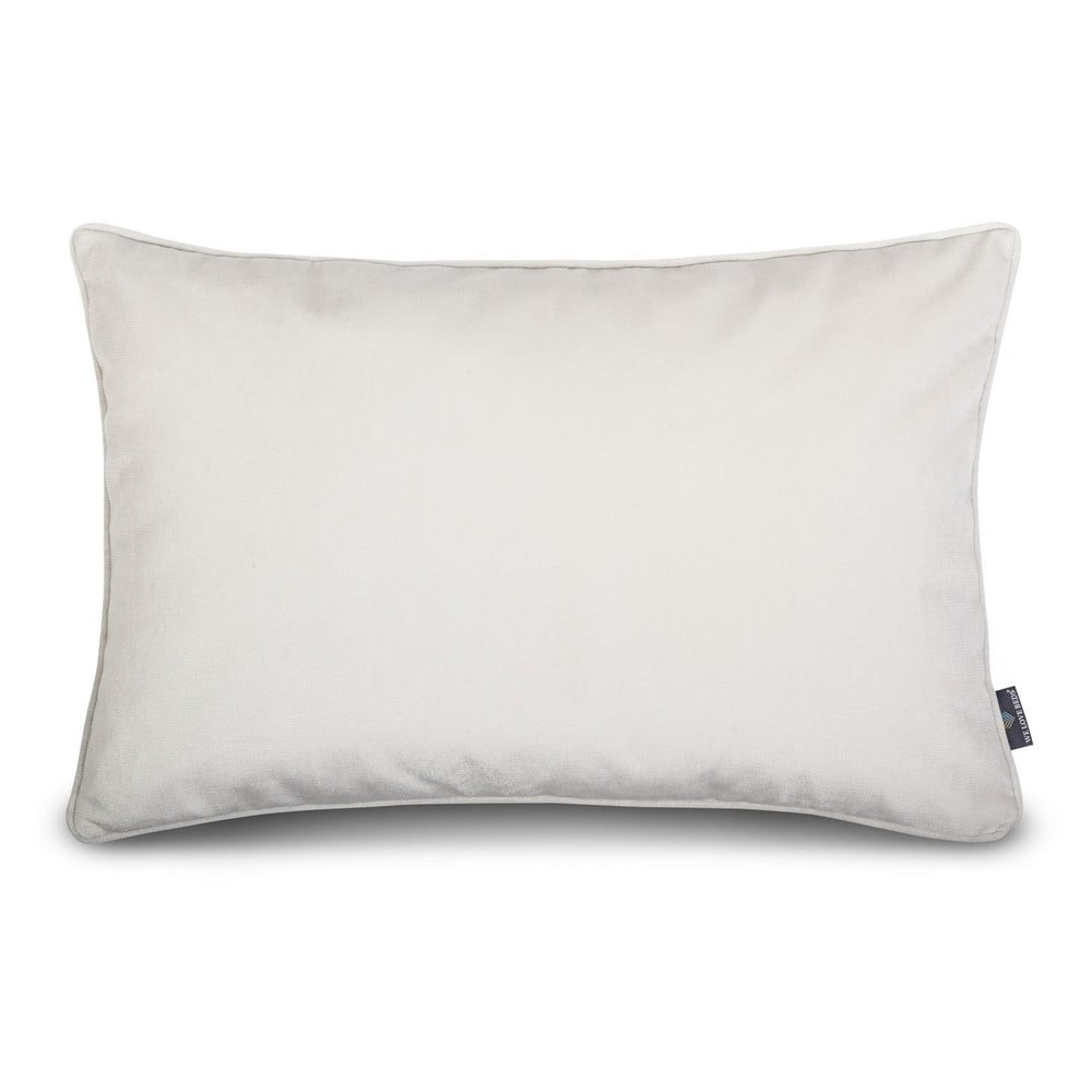 E-shop Biele obliečka na vankúš so zamatovým povrchom WeLoveBeds Sea Foam, 40 x 60 cm