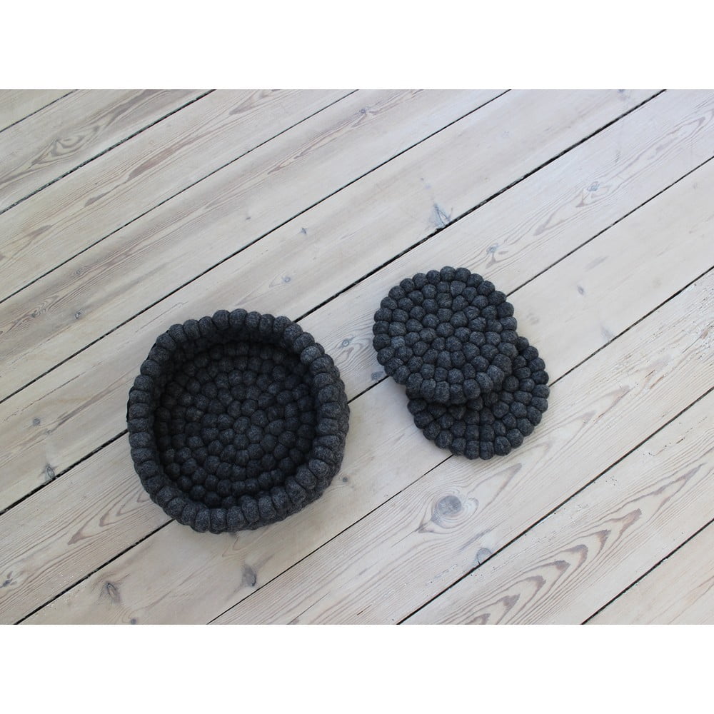 Obrázok Antracitovosivá guľôčková podložka z vlny Wooldot Ball Coaster, ⌀ 20 cm