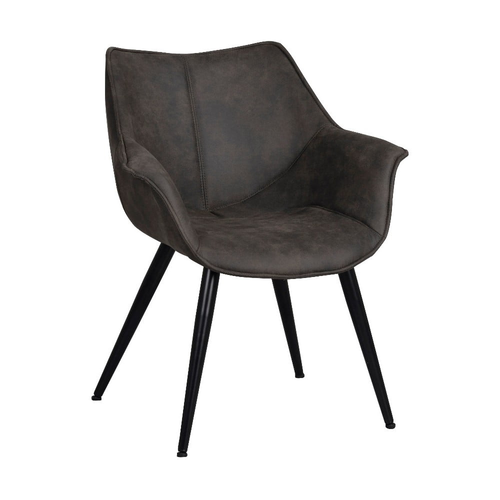 E-shop Čierna stolička s čiernym kovovým podnožím Rowico Echo
