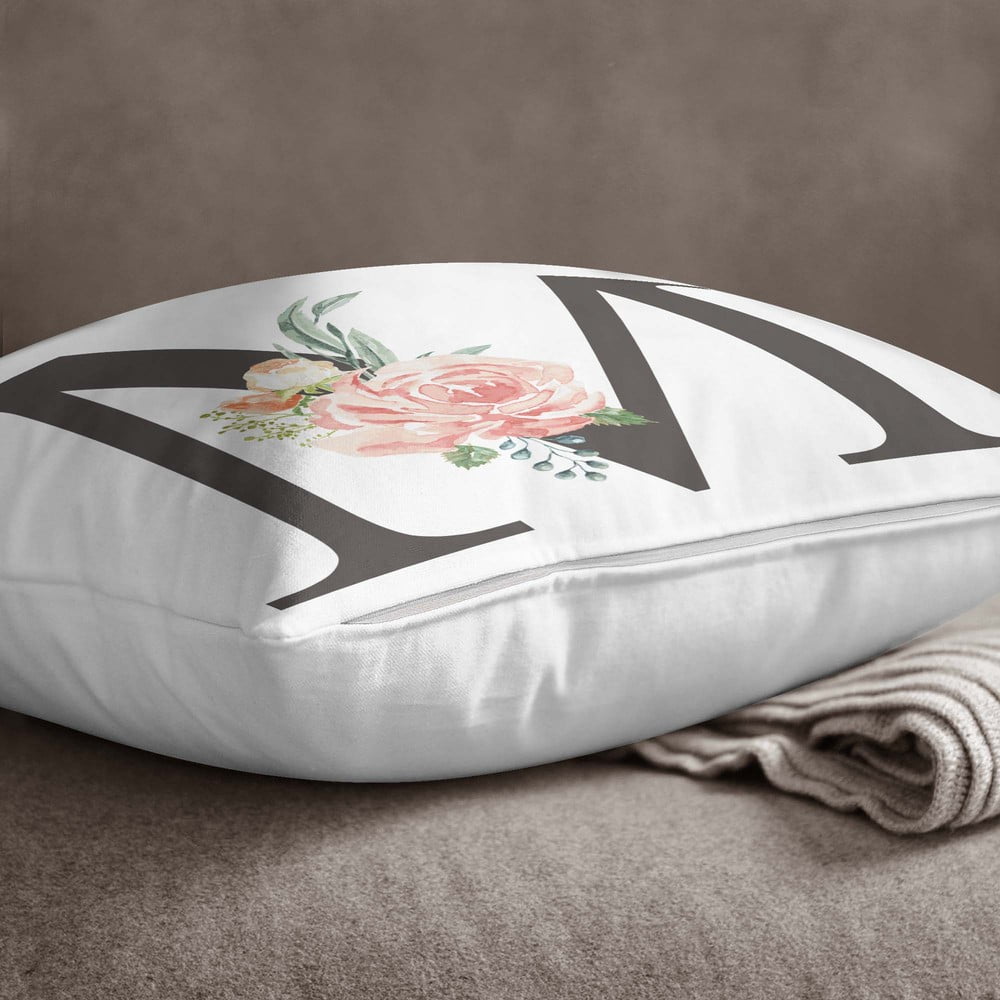 E-shop Obliečka na vankúš Minimalist Cushion Covers Floral Alphabet M, 45 x 45 cm