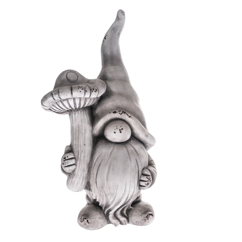 Sivá dekorácia Dakls Mushroom Gnome, výška 44,5 cm