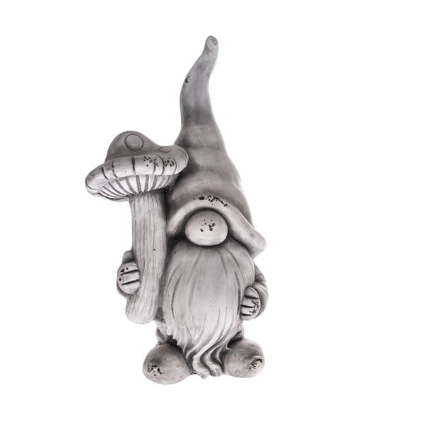Sivá dekorácia Dakls Mushroom Gnome, výška 44,5 cm