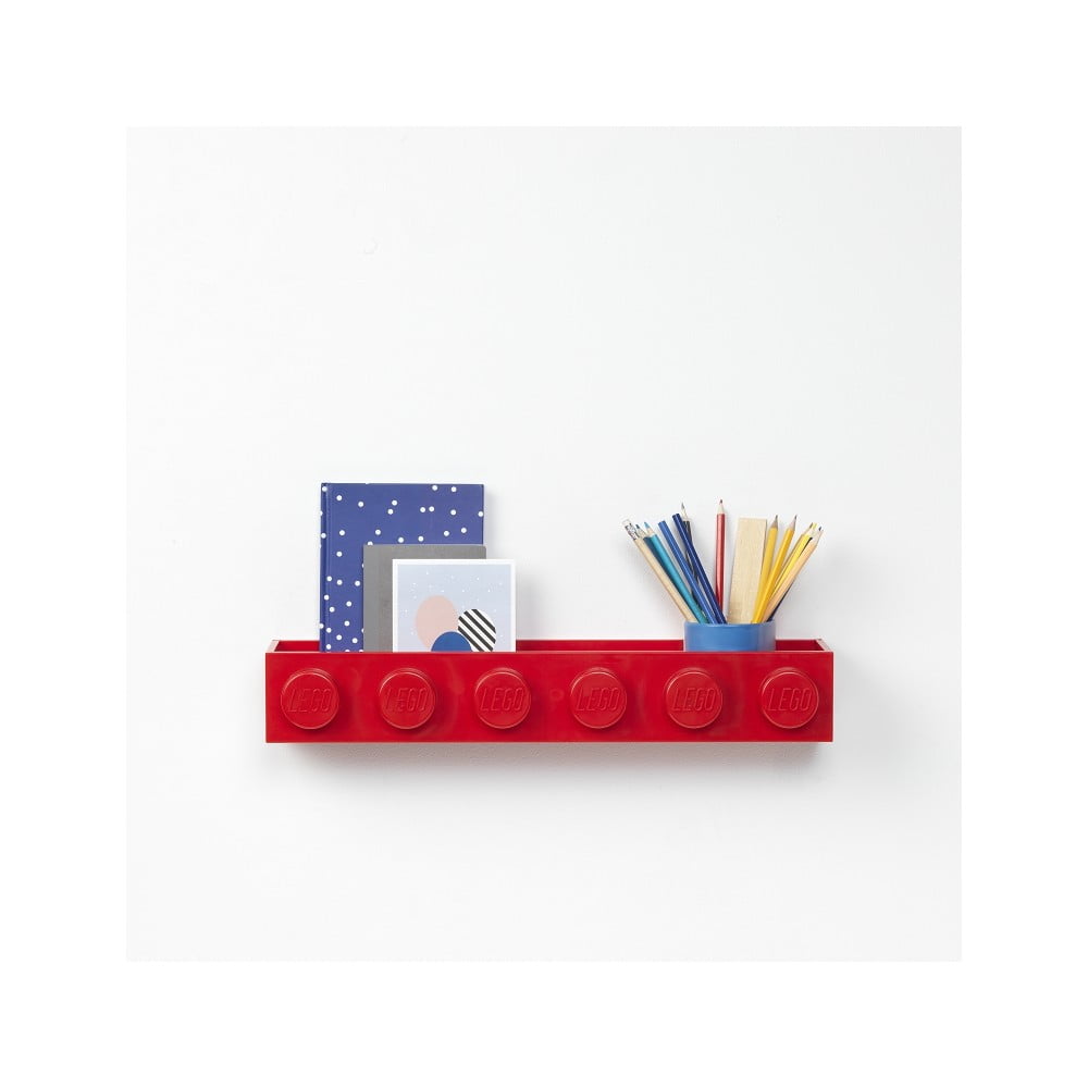 E-shop Detská červená nástenná polička LEGO® Sleek