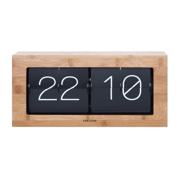 Drevené preklápajúce hodiny Karlsson Flip, 37 × 17,5 cm
