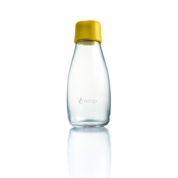 Tmavožltá sklenená fľaša ReTap s doživotnou zárukou, 300 ml