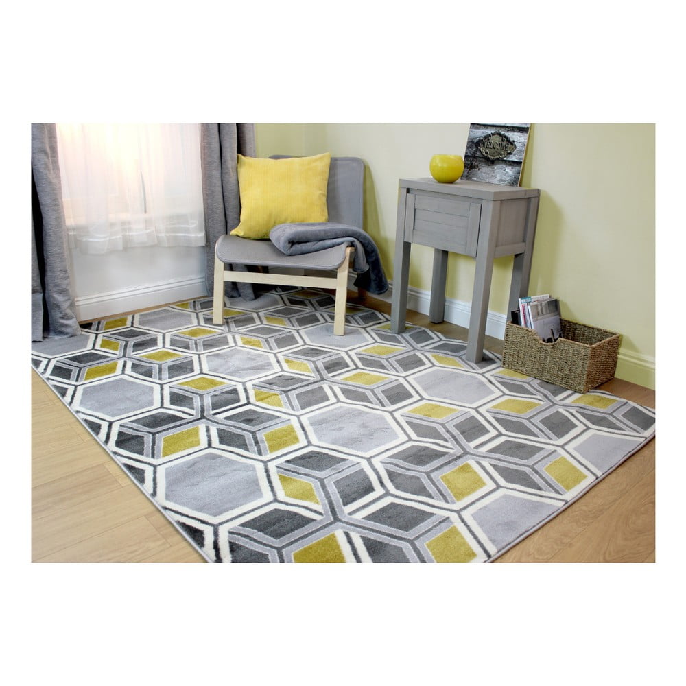 Obrázok Koberec Flair Rugs Cocktail Mimosa Grey Ochre, 120 × 170 cm