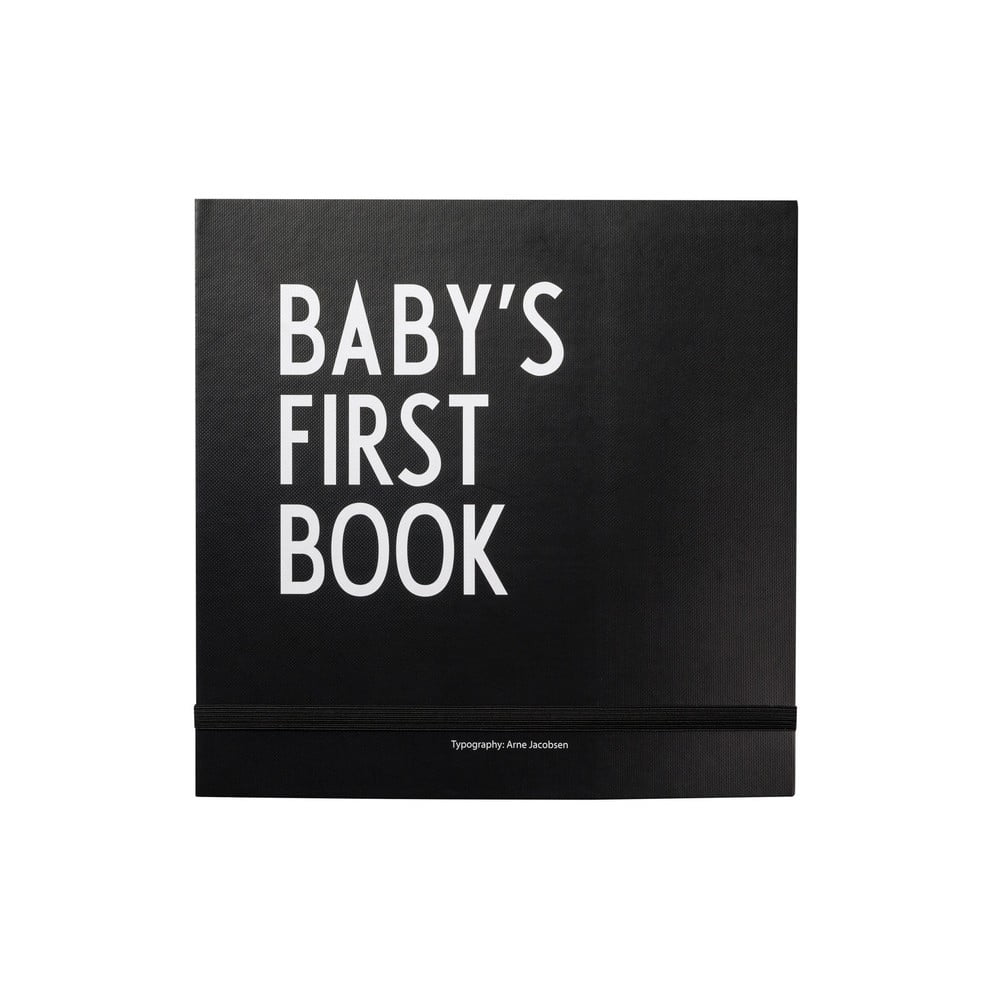E-shop Čierna detská spomienková knižka Design Letters Baby's First Book