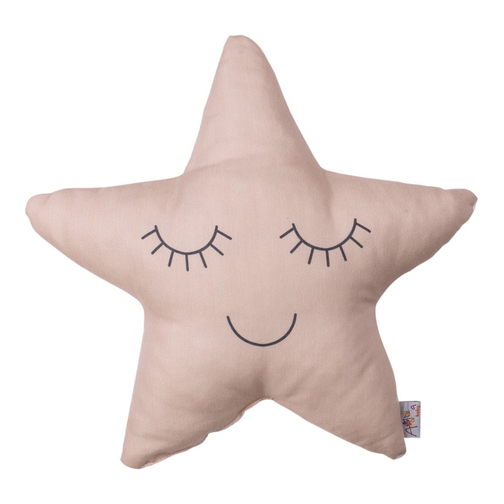 E-shop Béžovo-ružový detský vankúšik s prímesou bavlny Mike & Co. NEW YORK Pillow Toy Star, 35 x 35 cm