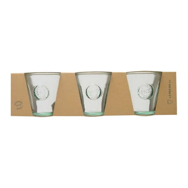 Súprava 3 pohárov z recyklovaného skla Ego Dekor Authentic, 250 ml