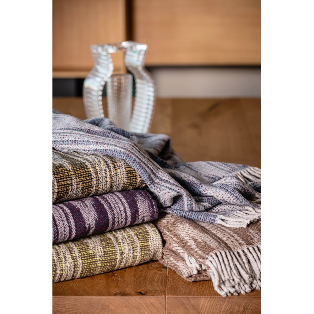 E-shop Fialový pléd s podielom bavlny Euromant Zanzibar, 140 x 180 cm