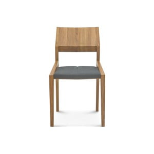 Drevená stolička s sivým polstrovaním Fameg Ingunn