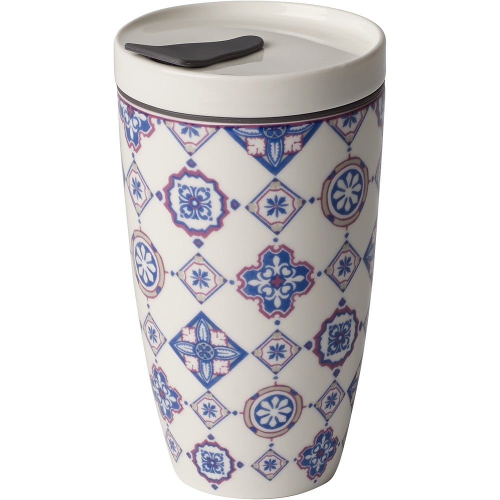 E-shop Modro-biely porcelánový termohrnček Villeroy & Boch Like To Go, 350 ml