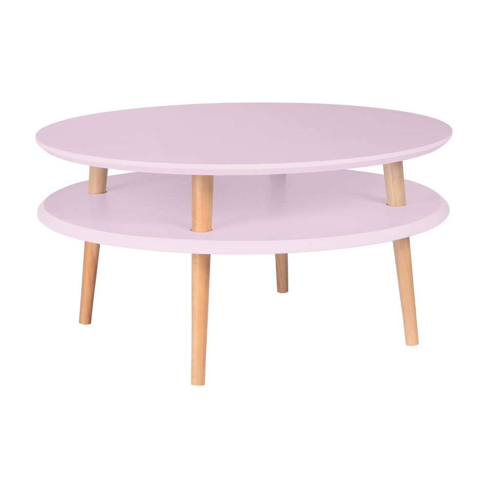E-shop Ružový konferenčný stolík Ragaba UFO, ⌀ 70 cm