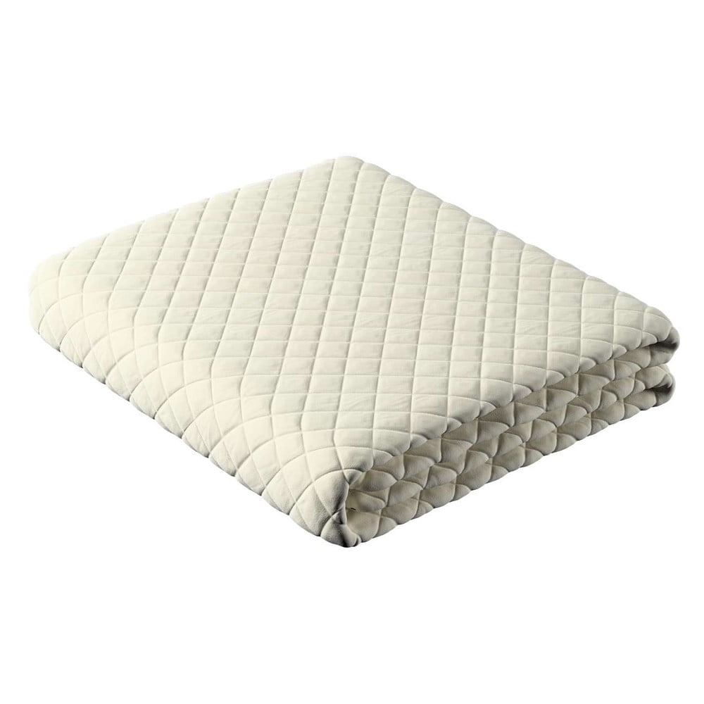 E-shop Biela prešívaná posteľná prikrývka na dvojlôžko 170x210 cm Posh Velvet - Yellow Tipi