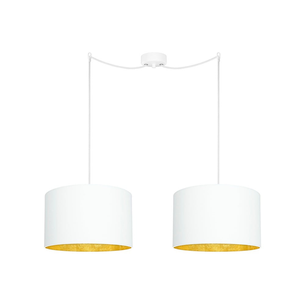 E-shop Biele dvojité stropné svietidlo s detailmi v zlatej farbe Sotto Luce MIKA Elementary