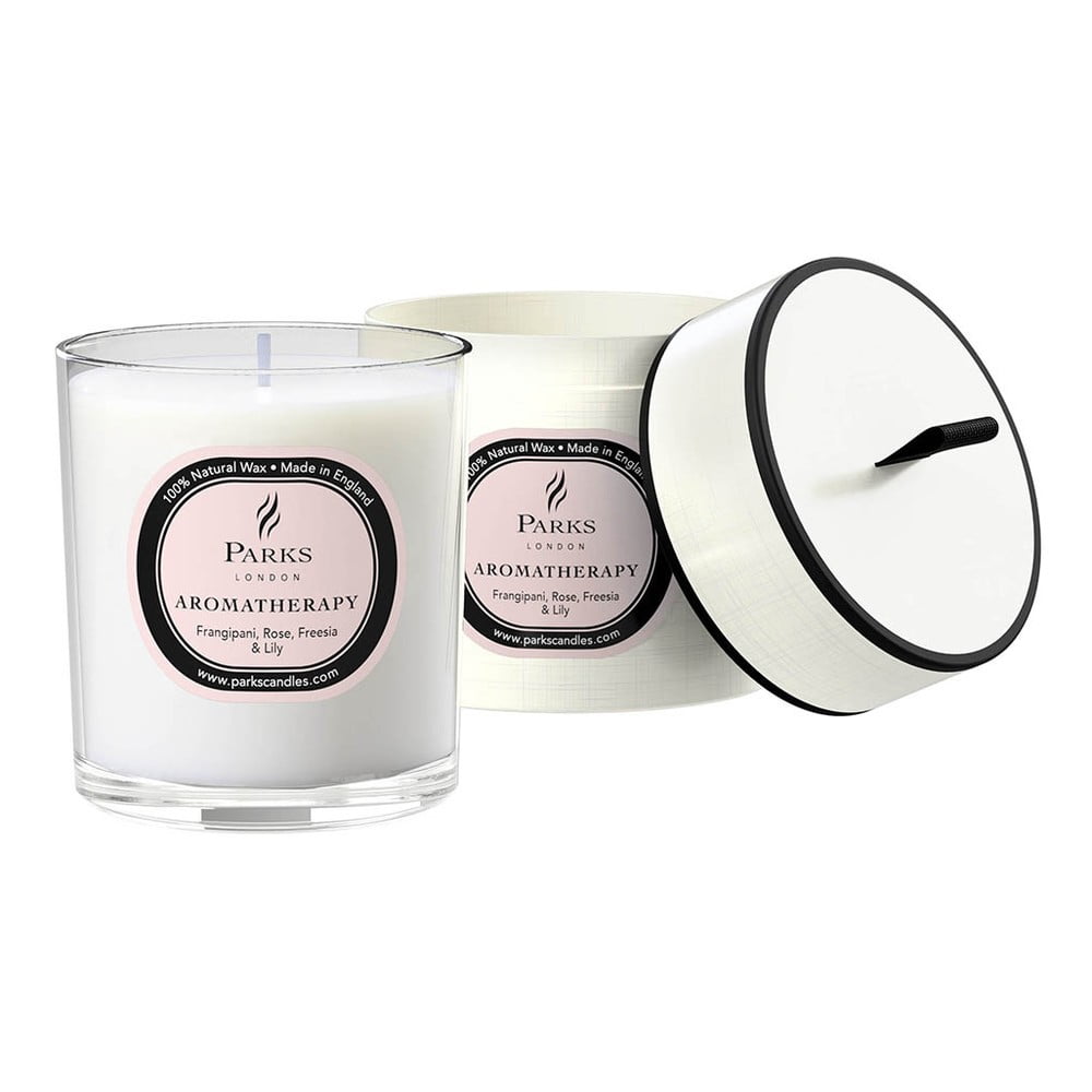 Obrázok Sviečka s vôňou plumérie, ruže, frézie a ľalie Parks Candles London Aromatherapy, 50 hodín horenia