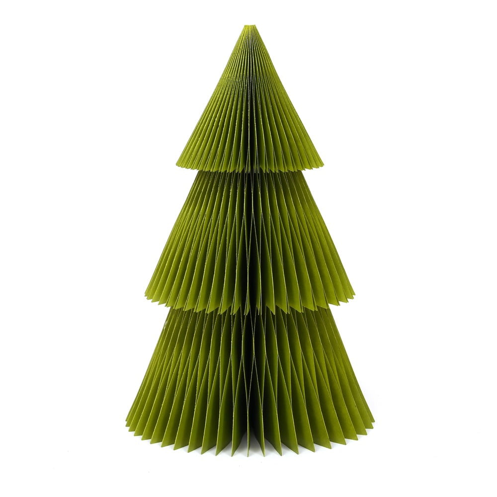 E-shop Trblietavá zelená papierová vianočná ozdoba v tvare stromu Only Natural, výška 22,5 cm