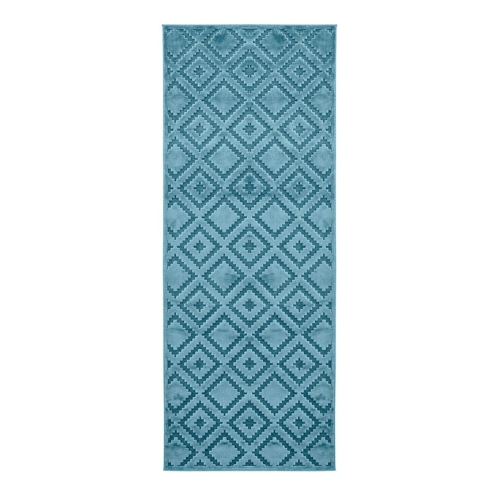 E-shop Modrý behúň z viskózy Mint Rugs Iris, 80 × 250 cm