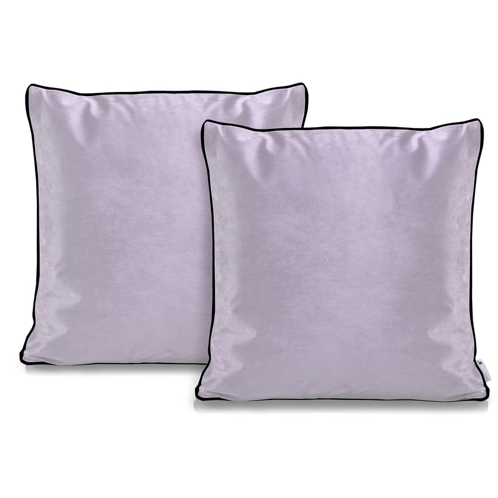 Obrázok Sada 2 svetlofialových obliečok na vankúše DecoKing Rimavelvet Lilac, 45 × 45 cm