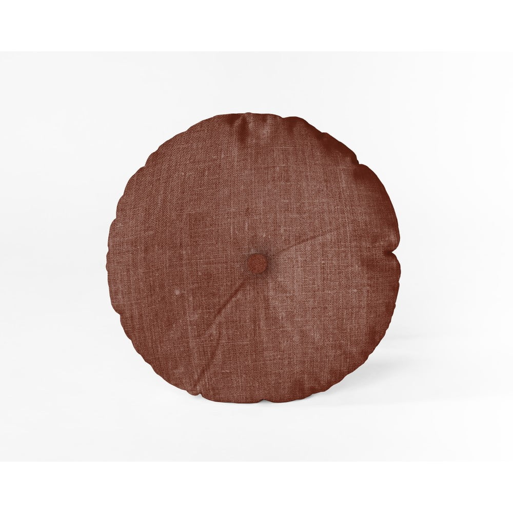 Obrázok Vínovočervený vankúš Linen Couture Cojin Redondo Burgundy, ⌀ 45 cm