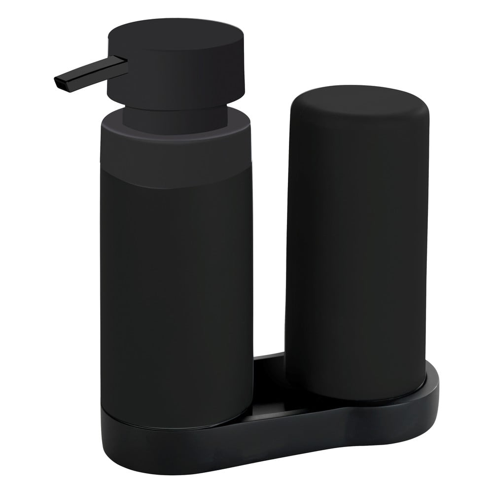 E-shop Čierny stojan s dávkovačom na umývacie prostriedky Wenko Easy Squeez-e