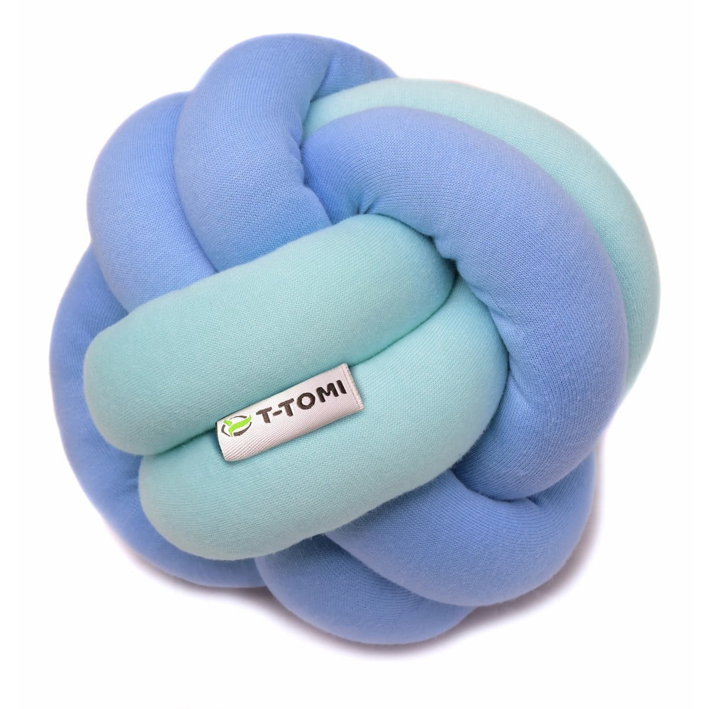 E-shop Modro-zelená bavlnená pletená lopta T-TOMI, ø 20 cm