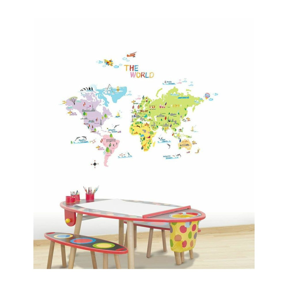 E-shop Sada nástenných samolepiek Ambiance World Map for Children