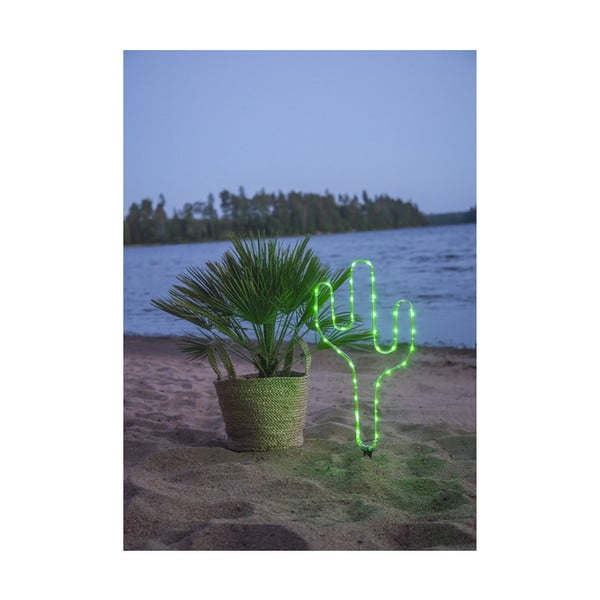 Zelené vonkajšie LED svietidlo v tvare kaktusu Star Trading Tuby, výška 54 cm