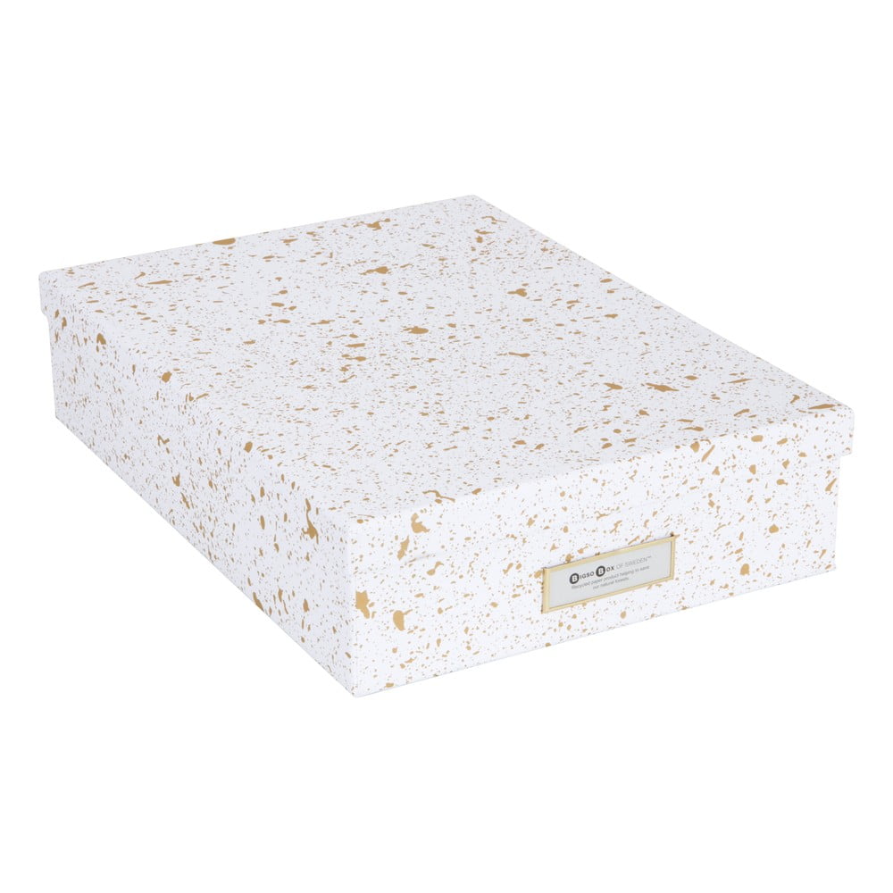 E-shop Úložná škatuľa v zlato-bielej farbe Bigso Box of Sweden Oskar